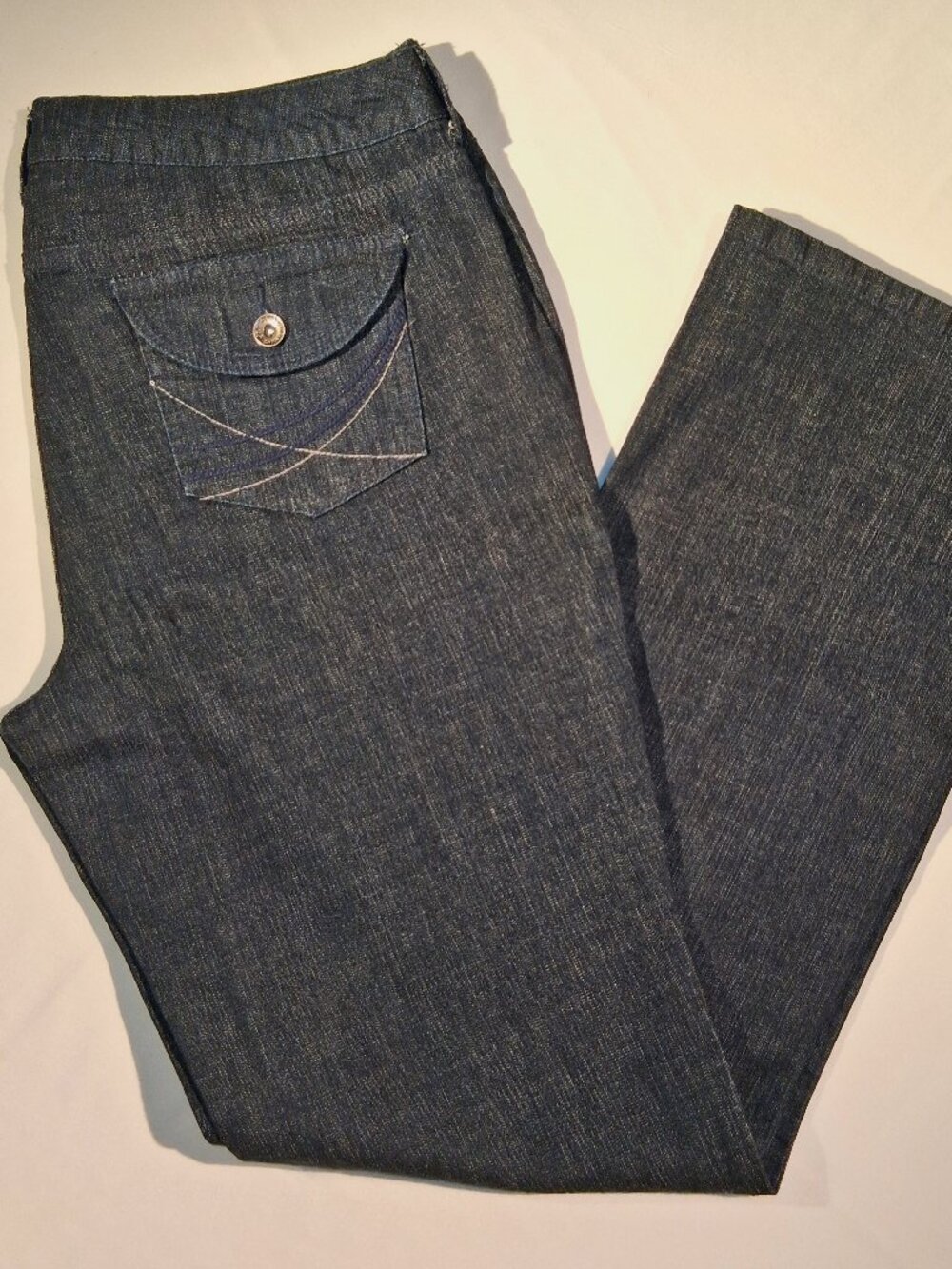 Women's Bootcut Jeans  size 12  Dark Wash  Button-Flap Pockets  St. John's Bay